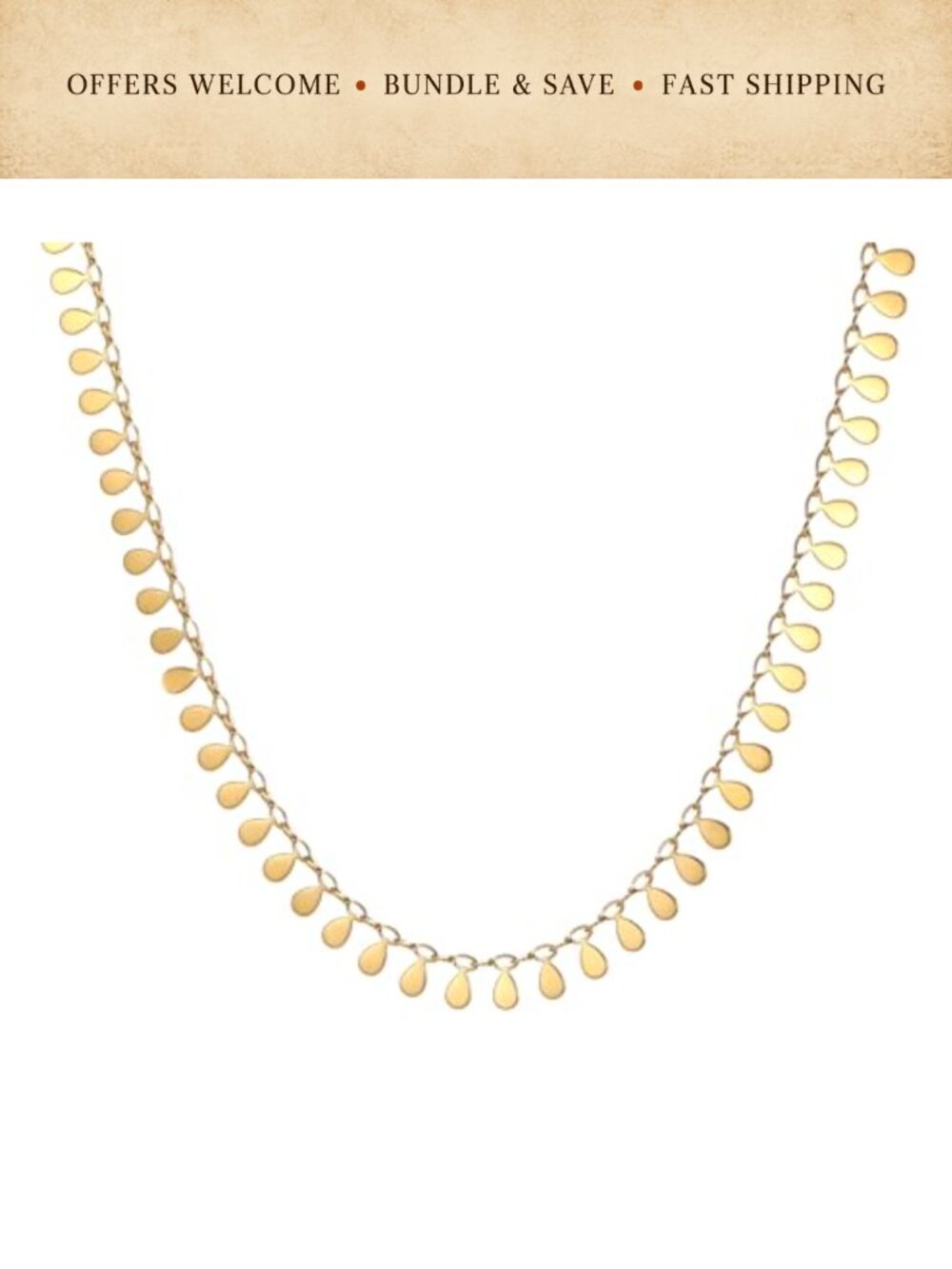 18K Gold Plated Dainty Choker Necklace Stainless Steel Drop Pendant Women